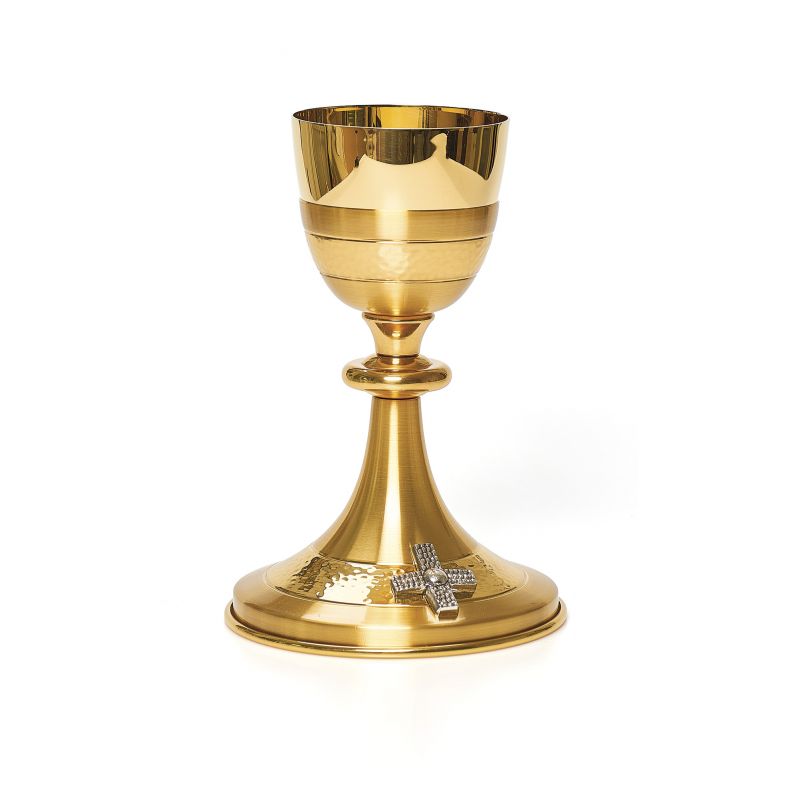 Kielich galwanizowany złotem satynowanym - 21 cm - KIELICHY MSZALNE - Kielich galwanizowany złotem satynowanym - 21 cm