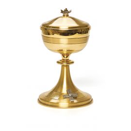 Puszka galwanizowana złotem satynowanym - 23 cm - KIELICHY MSZALNE