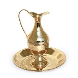 Dzbanek z misą, polerowany, złocony - 23 cm (3) - KOMPLET DO MYCIA RĄK/ KOMPLET DO LAWABO