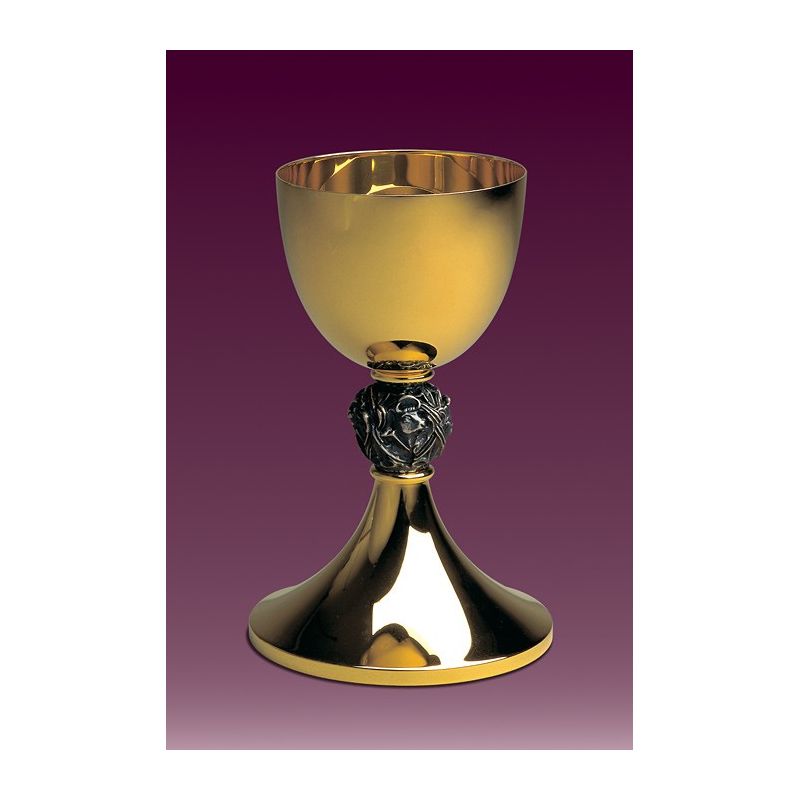 Kielich z czterema ewangelistami, w motywach zwierzęcych, gładki lub z grawerem h: 19 cm. - KIELICHY MSZALNE - Kielich z czterema ewangelistami, w motywach zwierzęcych, gładki h: 19 cm.