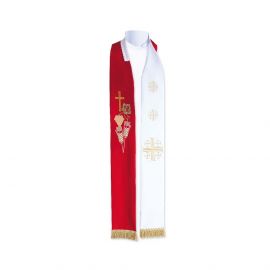 Stuła kapłańska dwustronna krzyż, kłosy (K6) - EUCHARYSTYCZNE