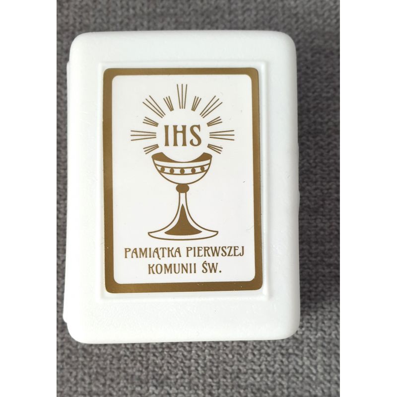 Pudełko na różaniec komunijny (księga) - Pudełka na różaniec - Pudełko na różaniec komunijny czarne (księga)