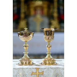 Kielich barokowy, pozłacany - 25 cm - KIELICHY MSZALNE - zdjęcie 2 - Kielich barokowy, pozłacany - 25 cm
