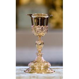 Kielich barokowy, pozłacany - 25 cm - KIELICHY MSZALNE