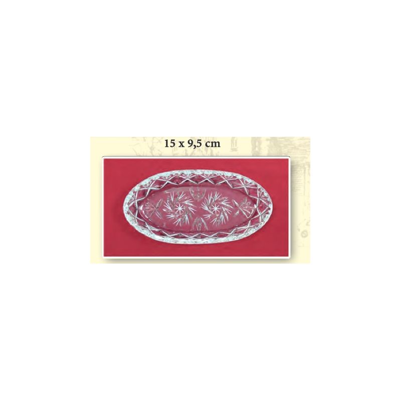 Taca szklana /kryształ - 15x9,5 cm. - AMPUŁKI I TACKI MSZALNE - Taca szklana /kryształ - 15x9,5 cm.