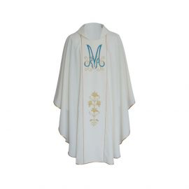 Ornat haftowany maryjny ecru (22) - Ornaty Maryjne
