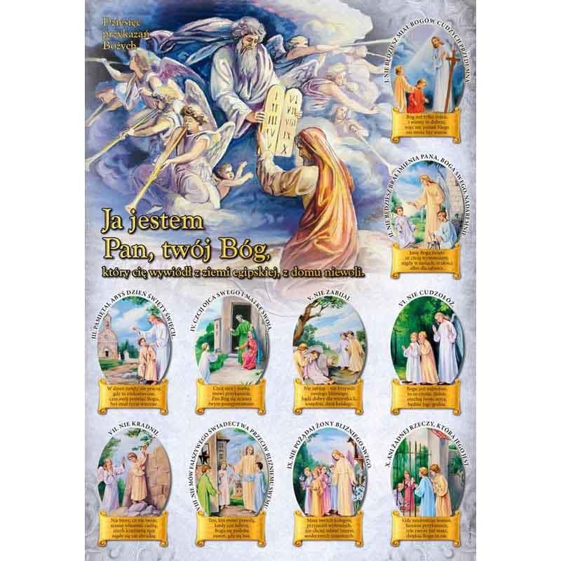Plakat – Dziesięć Przykazań Bożych - Plakaty religijne edukacyjne, sentencje - Plakat – Dziesięć Przykazań Bożych