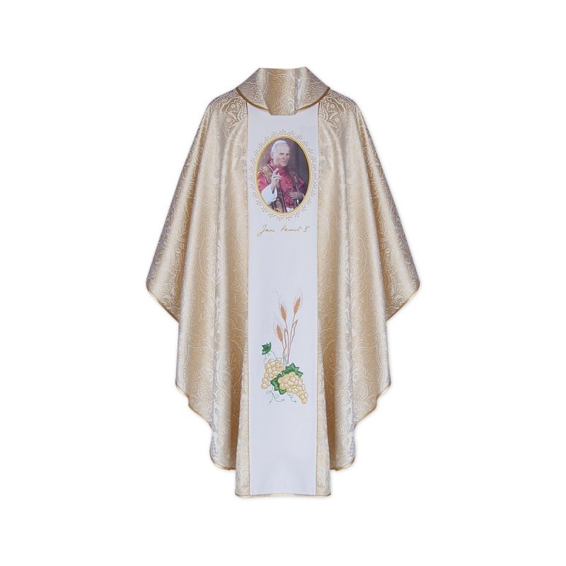 Ornat gotycki Jan Paweł II + stuła - SZATY LITURGICZNE - Ornat gotycki Jan Paweł II + stuła
