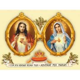 Obraz 30x40 - Serce Jezusa, serce Maryi - OBRAZY RELIGIJNE