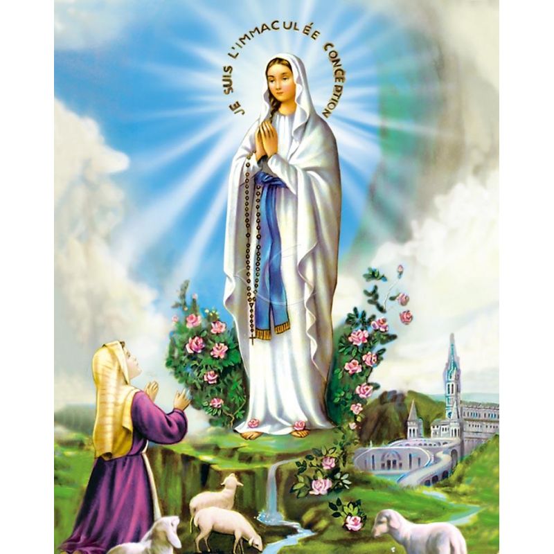 Obrazek 20x25 - Lourdes „Je suis l'Immaculée Conception” - OBRAZY RELIGIJNE - Obrazek 20x25 - Lourdes „Je suis l'Immaculée Conception”