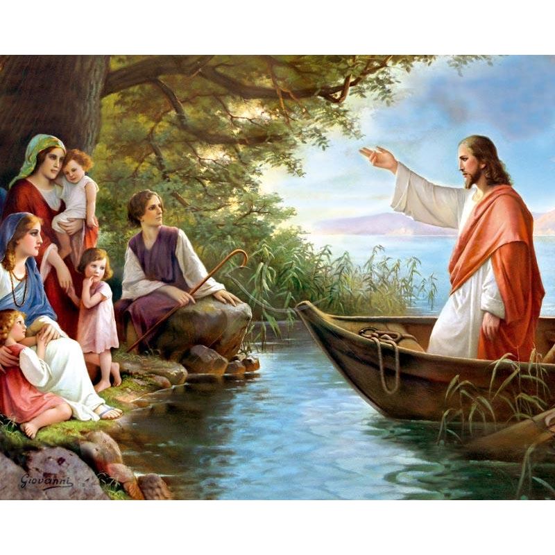 Obrazek 20x25 - Jezus na łodzi - OBRAZY RELIGIJNE - Obrazek 20x25 - Jezus na łodzi