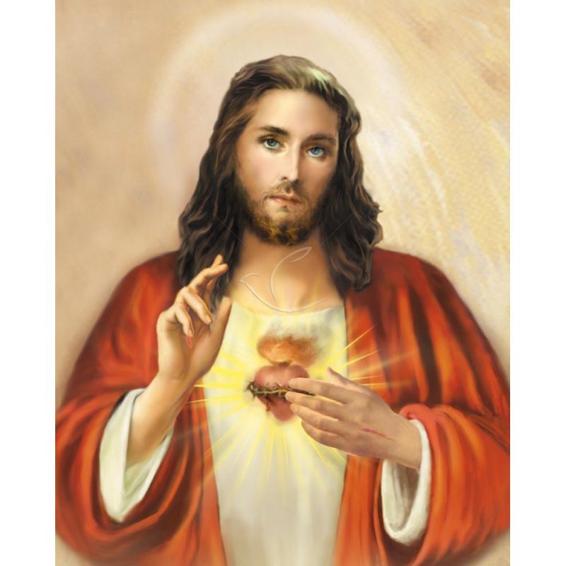 Obrazek 20x25 - Najświętsze Serce Pana Jezusa - OBRAZY RELIGIJNE - Obrazek 20x25 - Najświętsze Serce Pana Jezusa