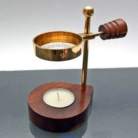 Elegancka mosiężna drewniana kadzielnica domowa - KADZIELNICE DOMOWE - zdjęcie 2 - Elegancka mosiężna drewniana kadzielnica domowa