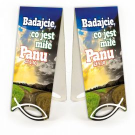 Zakładka Krajobraz Sentencja - Badajcie, co jest miłe Panu... - Zakładki religijne do książek