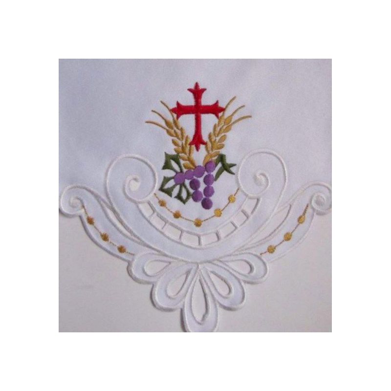 Obrus ołtarzowy haftowany - wzór eucharystyczny (91) - OBRUSY OŁTARZOWE - Obrus ołtarzowy haftowany - wzór eucharystyczny (91)