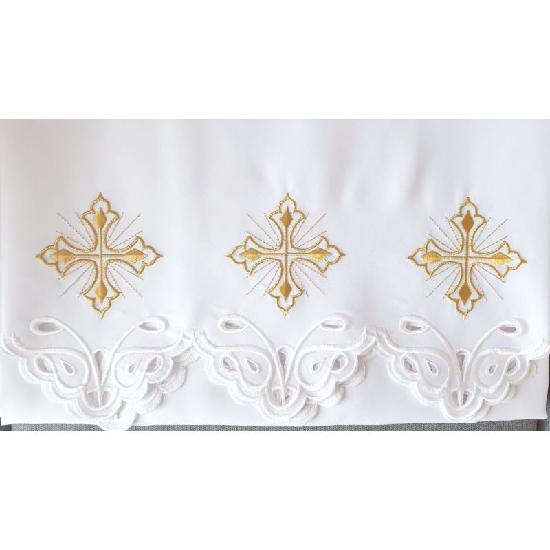 Obrus ołtarzowy haftowany - wzór eucharystyczny (99) - OBRUSY OŁTARZOWE - Obrus ołtarzowy haftowany - wzór eucharystyczny (99)