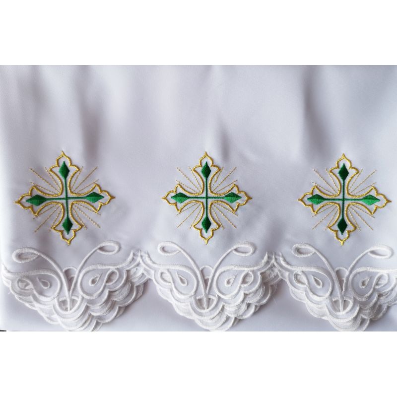 Obrus ołtarzowy haftowany - wzór eucharystyczny (174) - OBRUSY OŁTARZOWE - Obrus ołtarzowy haftowany - wzór eucharystyczny (174)