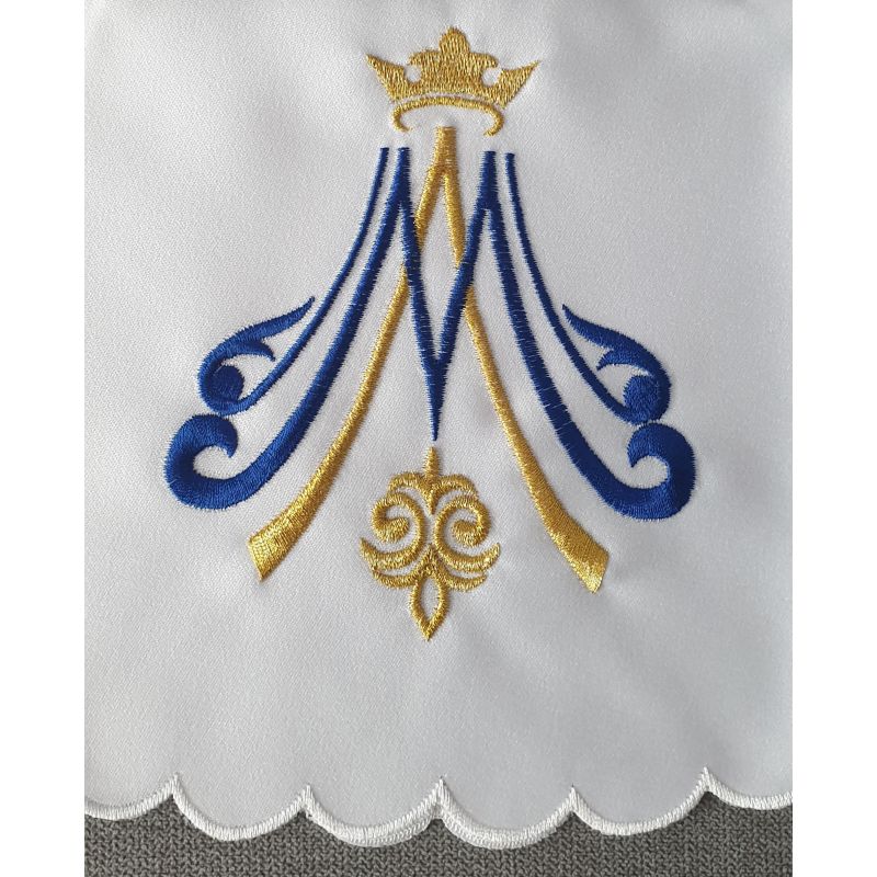 Serweta wzór maryjny koło śr. 60 cm (1) - OBRUSY OŁTARZOWE - Serweta wzór maryjny koło śr. 60 cm (1)