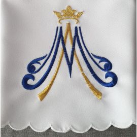 Serweta wzór maryjny koło śr. 60 cm (2) - OBRUSY OŁTARZOWE
