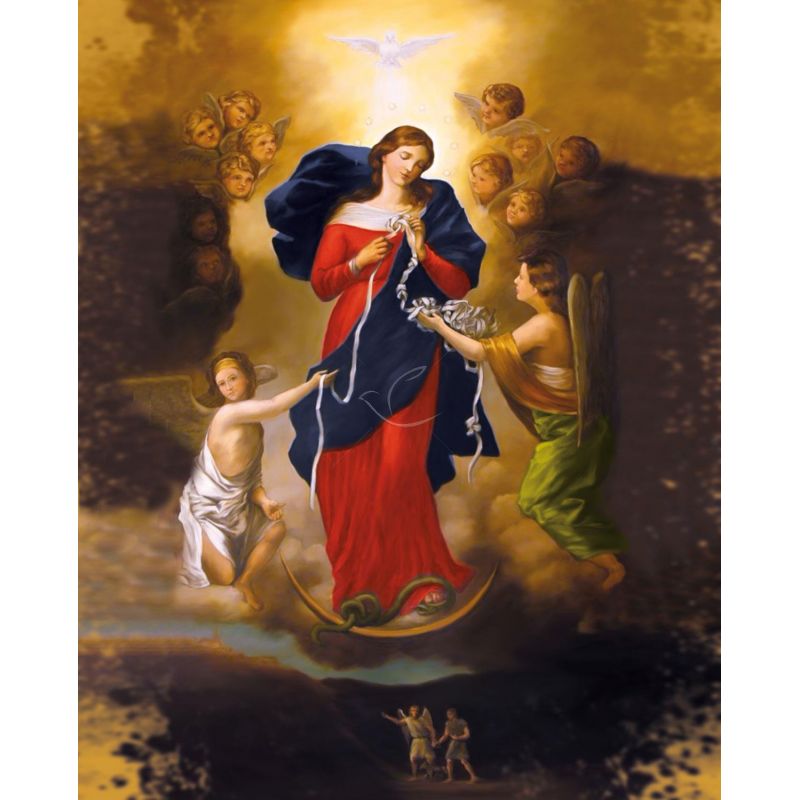 Obrazek 20x25 - Matka Boża Rozwiązująca Węzły - OBRAZY RELIGIJNE - Obrazek 20x25 - Matka Boża Rozwiązująca Węzły