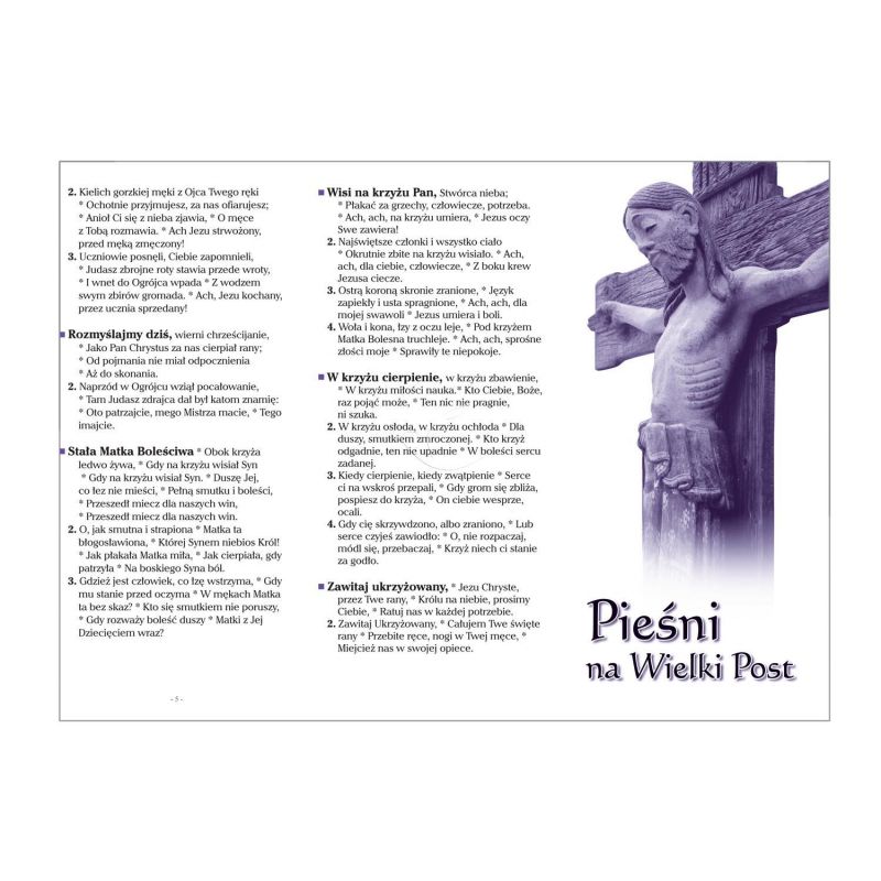 Folder składany Pieśni na Wielki Post - KSIĄŻKI, ROZWAŻANIA -  DROGA KRZYŻOWA - Folder składany Pieśni na Wielki Post