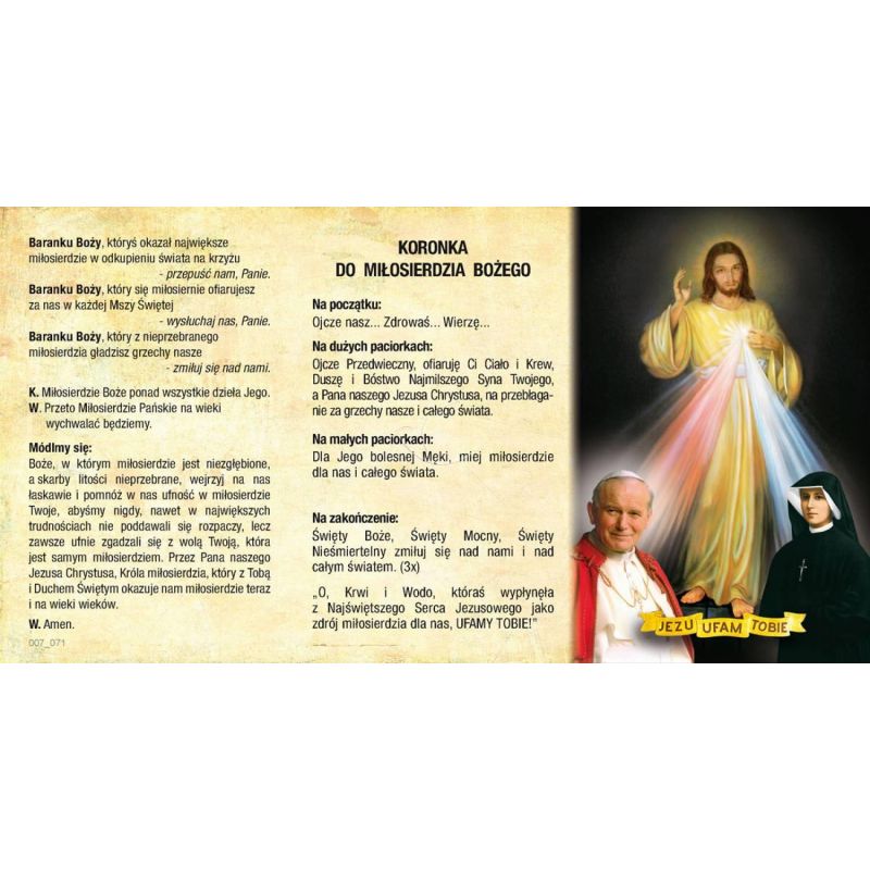 Folder składany Koronka do Miłosierdzia Bożego - Folder religijny - Folder składany Koronka do Miłosierdzia Bożego