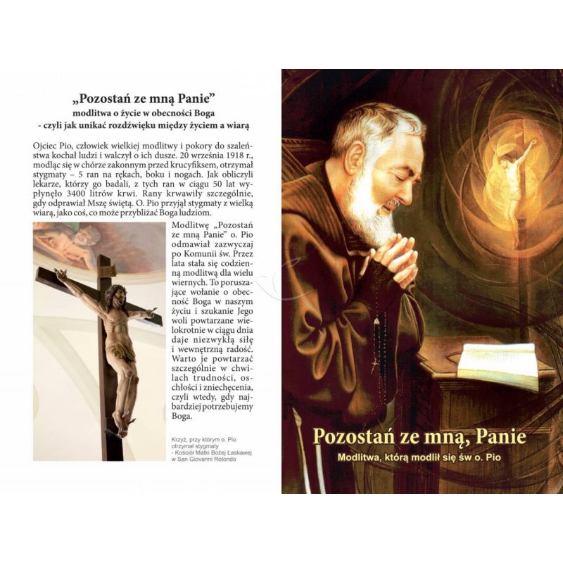 Folder składany z modlitwą Świętego Ojca Pio - Folder religijny - Folder składany z modlitwą Świętego Ojca Pio