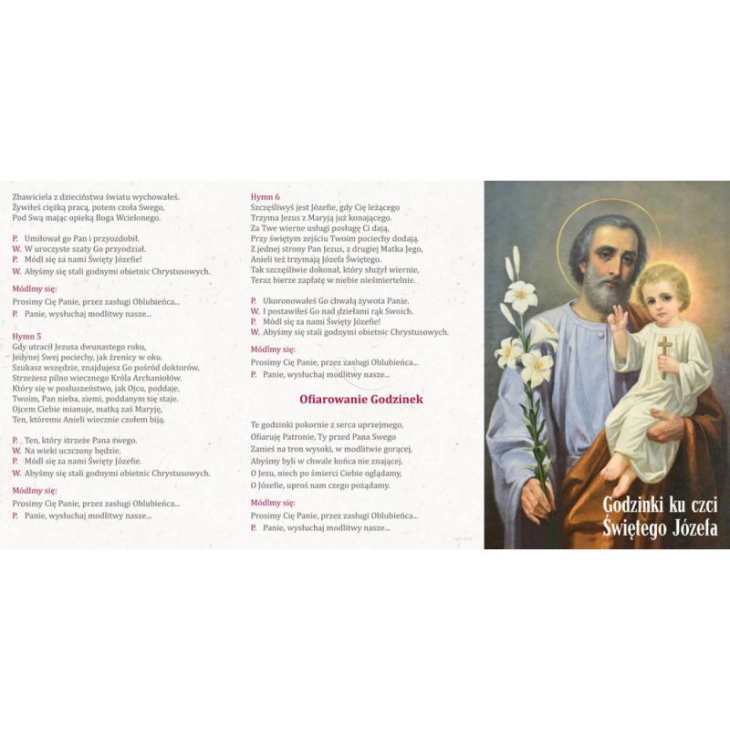 Folder składany Godzinki ku czci Świętego Józefa - Folder religijny - Folder składany Godzinki ku czci Świętego Józefa