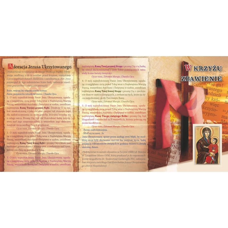 Folder składany Karnet krzyżowy - w Krzyżu zbawienie - Folder religijny - Folder składany Karnet krzyżowy - w Krzyżu zbawienie