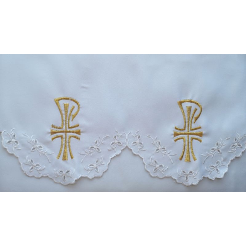 Obrus ołtarzowy haftowany - wzór eucharystyczny (177) - OBRUSY OŁTARZOWE - Obrus ołtarzowy haftowany - wzór eucharystyczny (177)