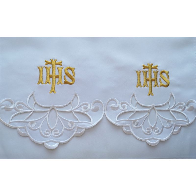 Obrus ołtarzowy haftowany - wzór eucharystyczny (187) - OBRUSY OŁTARZOWE - Obrus ołtarzowy haftowany - wzór eucharystyczny (187)