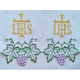 Obrus ołtarzowy haftowany - wzór eucharystyczny (189) - OBRUSY OŁTARZOWE