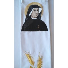 Stuła haftowana  Jezus Miłosierny, Święta Faustyna - Z POSTACIAMI - zdjęcie 3 - Stuła haftowana  Jezus Miłosierny, Święta Faustyna
