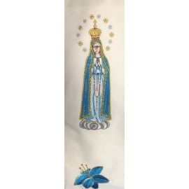 Stuła haftowana Matka Boża Fatimska - Z POSTACIAMI - zdjęcie 2 - Stuła haftowana Matka Boża Fatimska