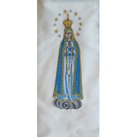 Stuła haftowana Matka Boża Fatimska - Z POSTACIAMI - zdjęcie 3 - Stuła haftowana Matka Boża Fatimska