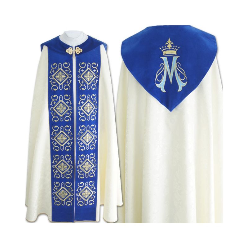Kapa Maryjna haftowana + stuła (51) - KAPY LITURGICZNE - Kapa Maryjna haftowana + stuła (51)