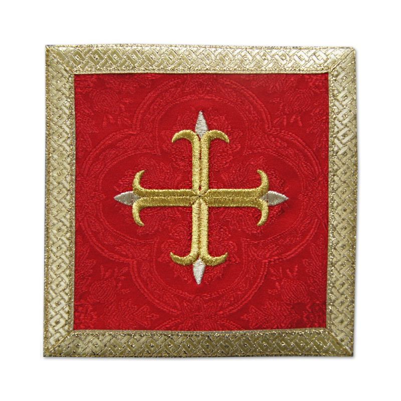 Palka czerwona Krzyż + złote obszycie - kolor czerwony - Palka czerwona Krzyż + złote obszycie