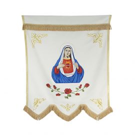 Chorągiew haftowana Serce Maryi + MB Częstochowska - CHORĄGWIE, SZTANDARY - zdjęcie 2 - Chorągiew haftowana Serce Maryi + MB Częstochowska