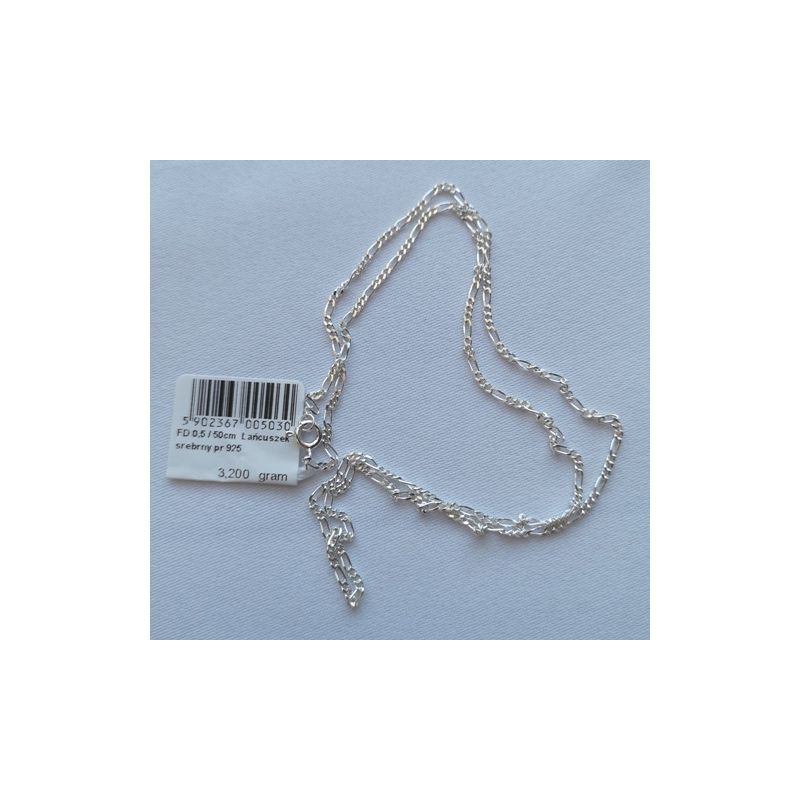Łańcuszek srebrny 50 cm - 3,2 g - BIŻUTERIA SREBRNA - Łańcuszek srebrny 50 cm - 3,2 g