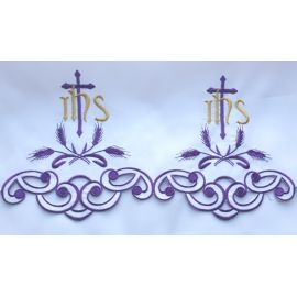 Obrus ołtarzowy haftowany - Krzyż IHS (64) - OBRUSY OŁTARZOWE