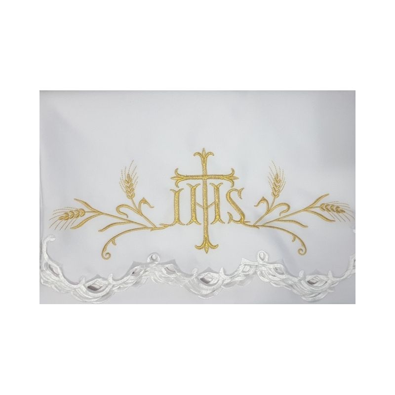 Obrus ołtarzowy haftowany - wzór eucharystyczny (94) - OBRUSY OŁTARZOWE - Obrus ołtarzowy haftowany - wzór eucharystyczny (94)