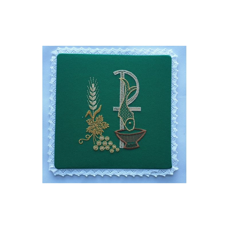 Palka haftowana zielona - P, ryba (11) - kolor zielony - Palka haftowana zielona - P, ryba (11)