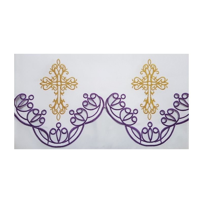 Obrus ołtarzowy haftowany - wzór eucharystyczny (193) - OBRUSY OŁTARZOWE - Obrus ołtarzowy koronkowy wzór Maryjny
