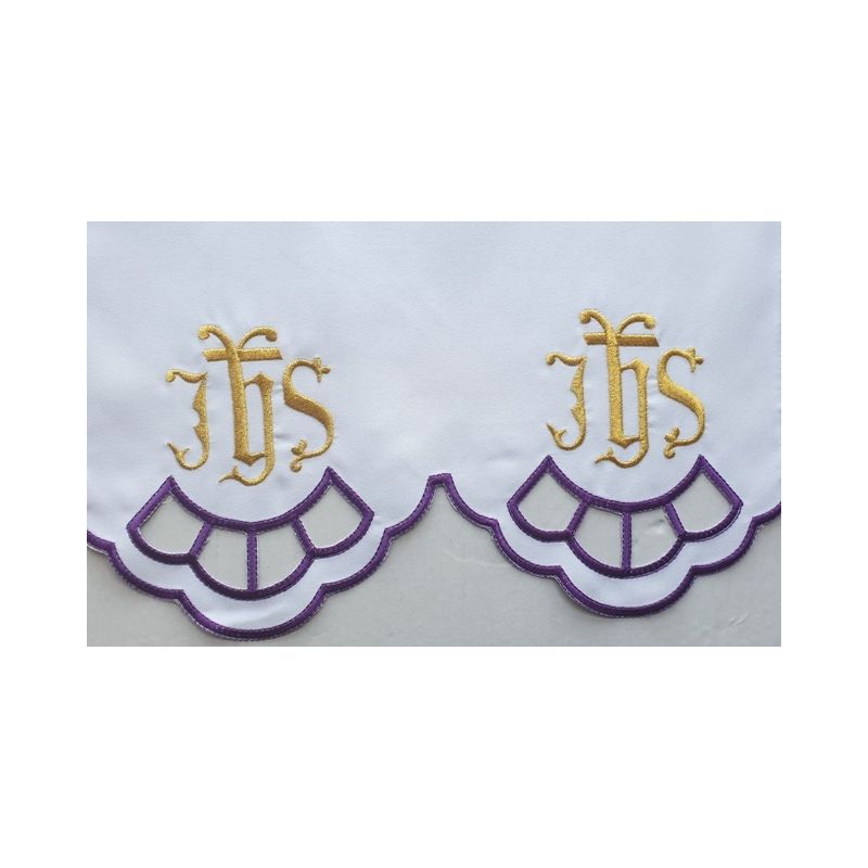Obrus ołtarzowy haftowany - wzór eucharystyczny (205) - OBRUSY OŁTARZOWE - Obrus ołtarzowy haftowany - wzór eucharystyczny (205)