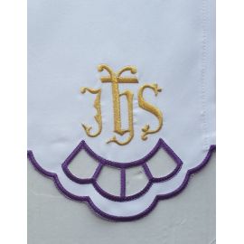 Obrus ołtarzowy haftowany - wzór eucharystyczny (205) - OBRUSY OŁTARZOWE - zdjęcie 2 - Obrus ołtarzowy haftowany - wzór eucharystyczny (205)
