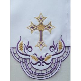 Obrus ołtarzowy haftowany - wzór eucharystyczny (206) - OBRUSY OŁTARZOWE - zdjęcie 2 - Obrus ołtarzowy haftowany - wzór eucharystyczny (206)