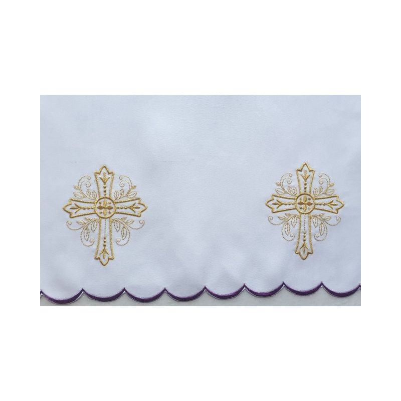 Obrus ołtarzowy haftowany - wzór eucharystyczny (207) - OBRUSY OŁTARZOWE - Obrus ołtarzowy haftowany - wzór eucharystyczny (207)