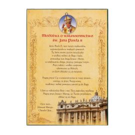 Święty Jan Paweł II Papież - Ikona dwustronna z modlitwą format A5 - Ikony z  tektury introligatorskiej. - zdjęcie 2 - Święty Jan Paweł II Papież - Ikona dwustronna z modlitwą format A5