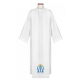 Alba kapłańska haftowany emblemat maryjny - KOMŻE I ALBY  KAPŁAŃSKIE