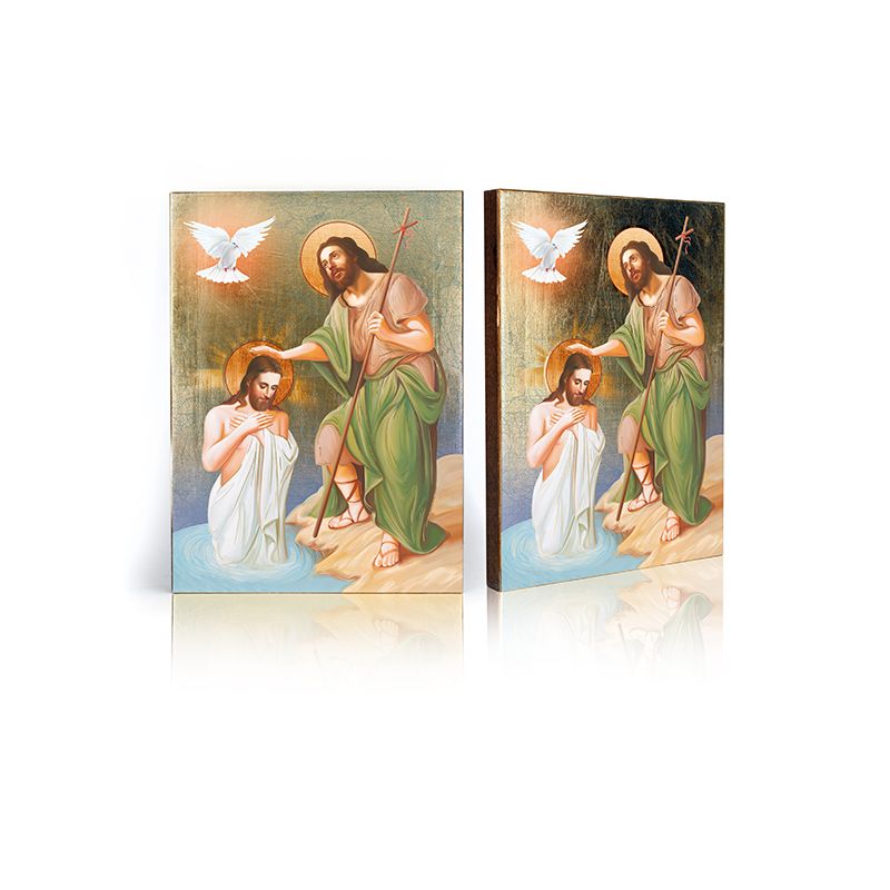 Ikona Święty Jan Chrzciciel i Jezus Chrystus - Chrzest Jezusa Chrystusa w Jordanie - Święci i Błogosławieni - Ikona Święty Jan Chrzciciel i Jezus Chrystus - Chrzest Jezusa Chrystusa w Jordanie